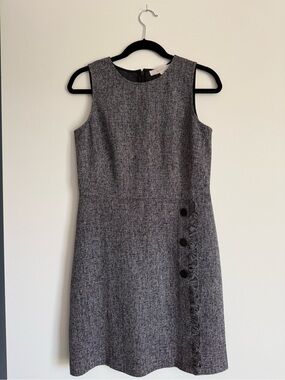 NWT Classic Sleeveless Gray Tweed Dress by LOFT